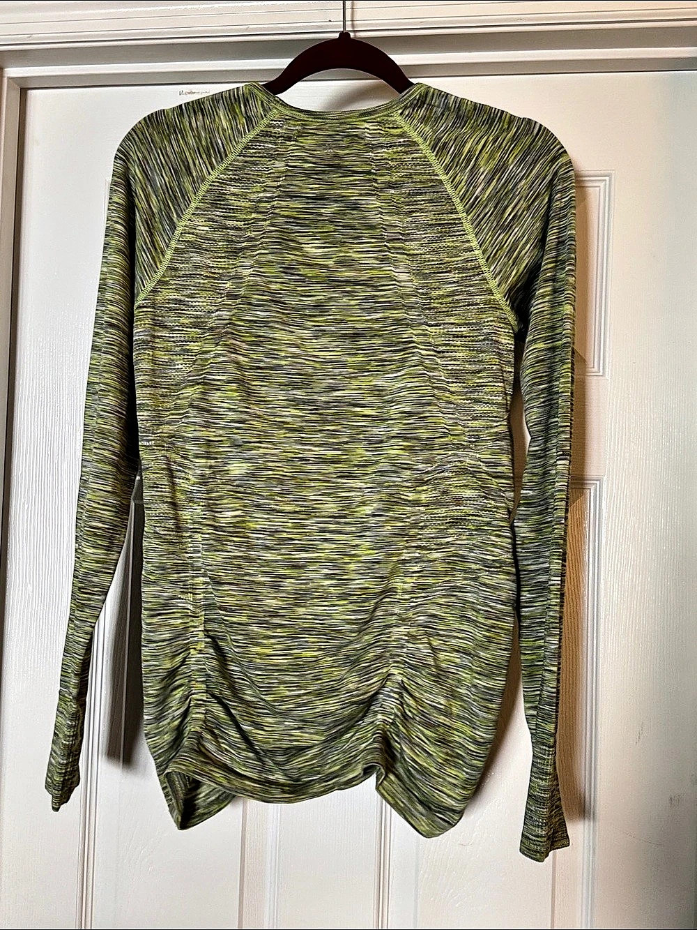 Athleta Fastest Track Long Sleeve Top Green & Gray Large